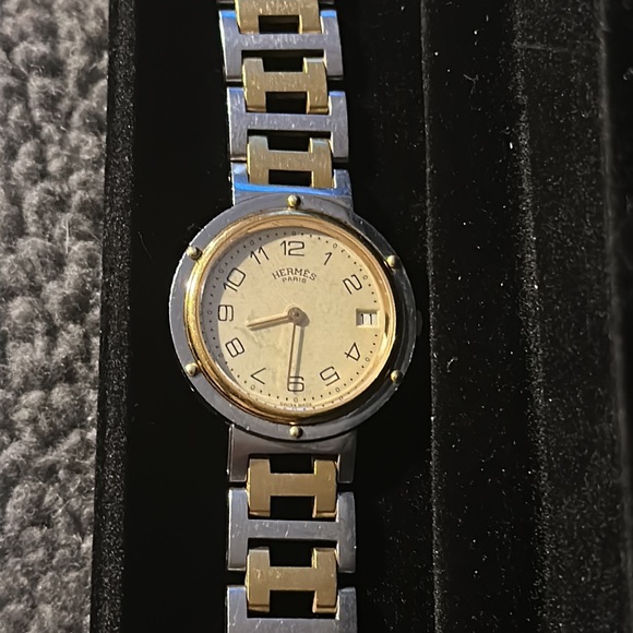 Unisex HERMES Clipper Quartz Watch. 34mm Case. Ivory Dial. Date. - Picture 13 of 13